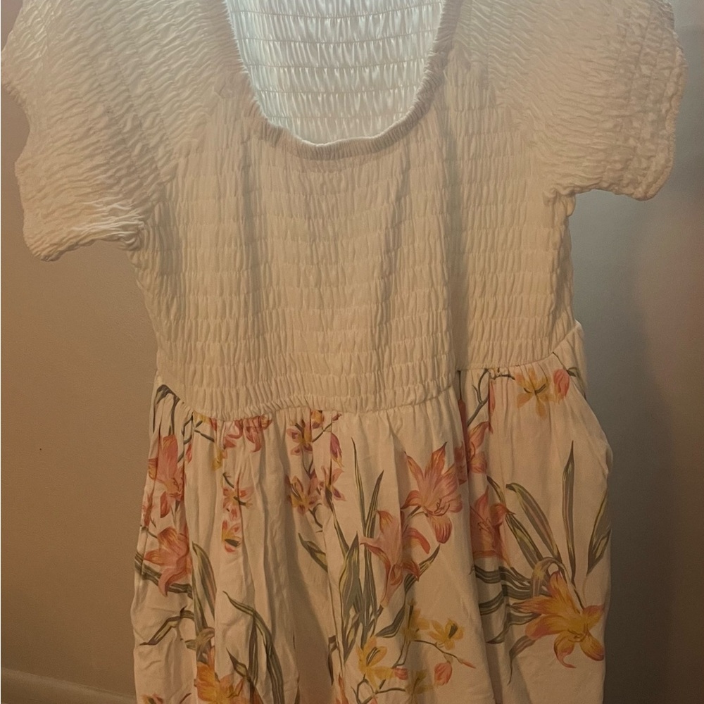 Torrid White and Yellow Floral Dress